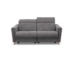 Canapé 3 places 2 relax électrique WAGRAM avec système zéro wall gris cendré